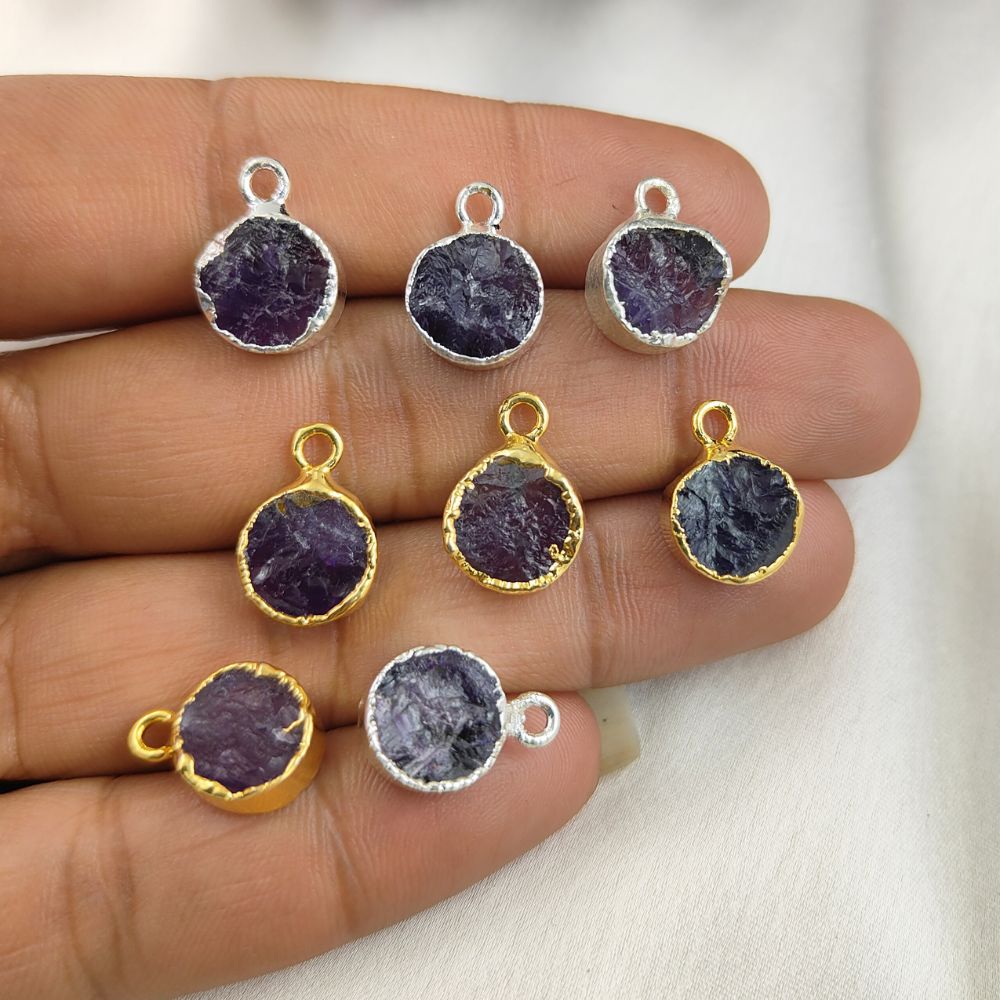Stunning Round Amethyst Gold Plated Pendant