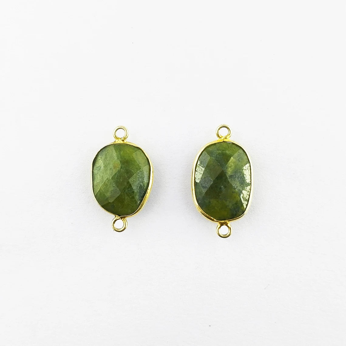 Unique 12–15mm Vessonite Free Form Connector, Gold Bezel Charm for Handmade Jewelry Making- Selling Per Piece