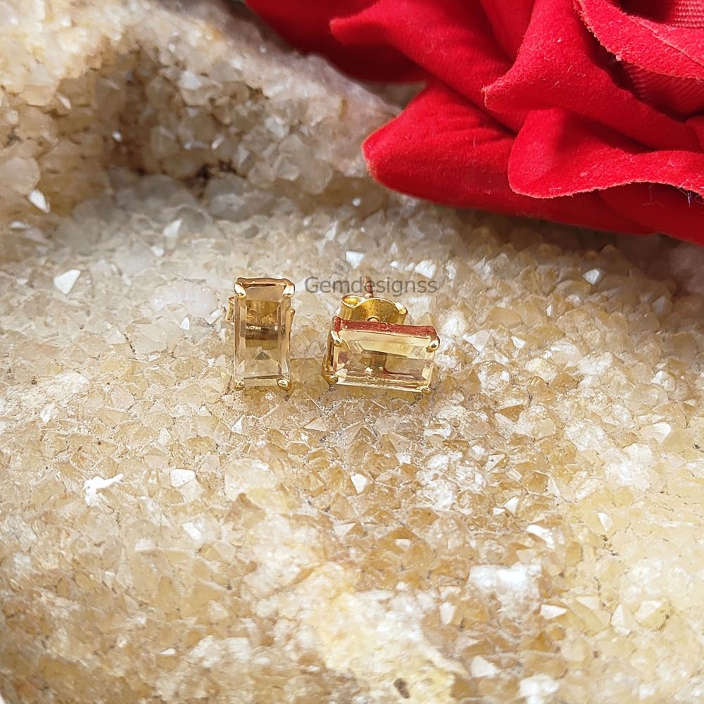 Illuminate Your Style with Yellow Citrine Stud Earrings