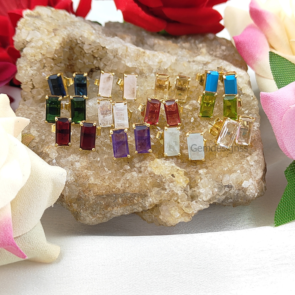 Prong Set Gemstone Stud Earrings