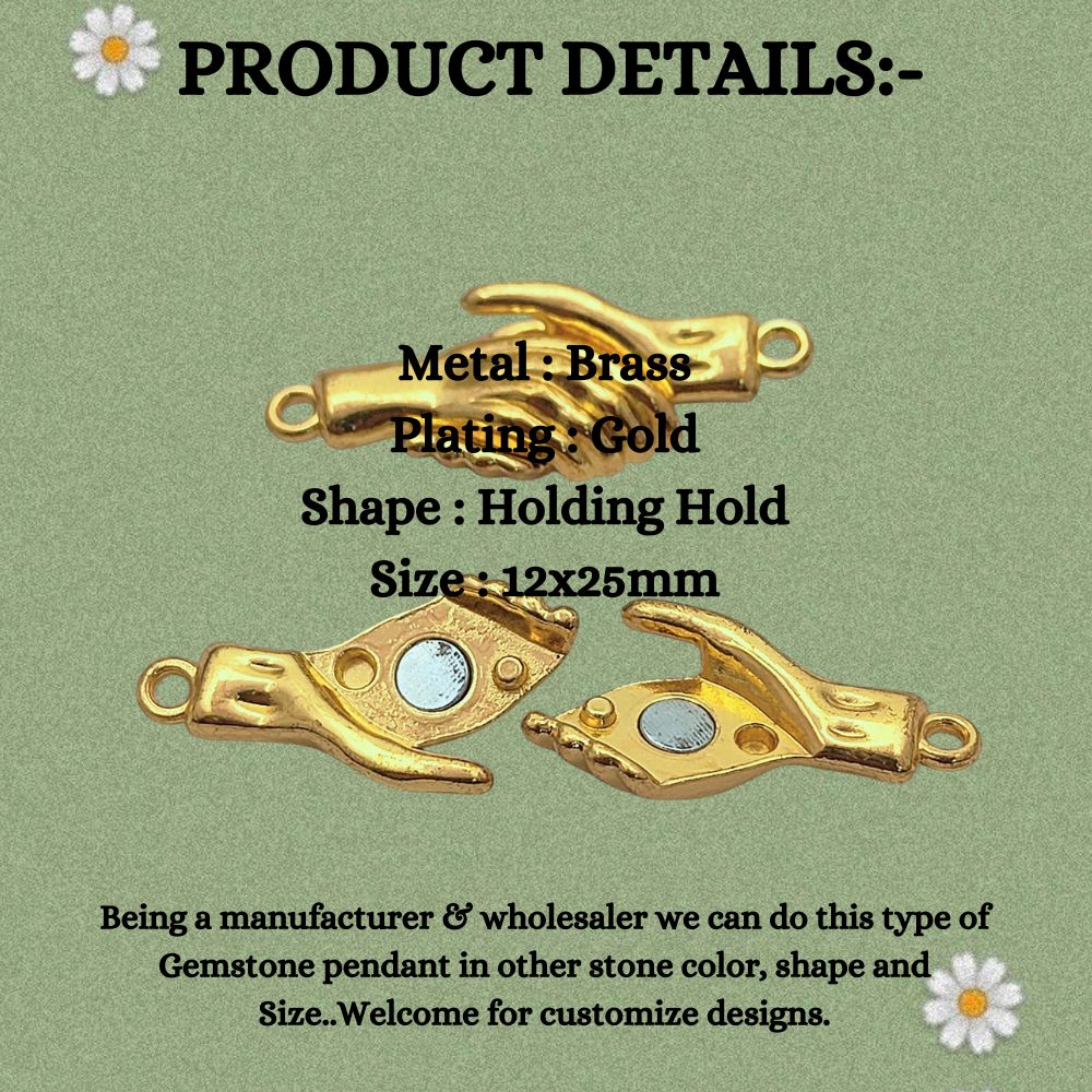 Magnetic Handshake Jewelry Clasp, Gold Hand Connector for Bracelets & DIY Jewelry Making, Friendship Gift Component – Selling Per Piece
