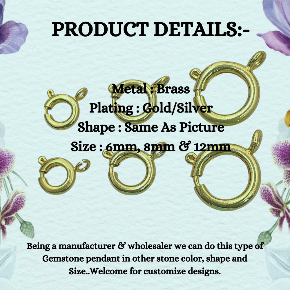 Antique Brass Spring Ring Clasps Gold/Silver Plated Jewelry Findings Bracelet Clasps Set- Selling 5 Piece Set