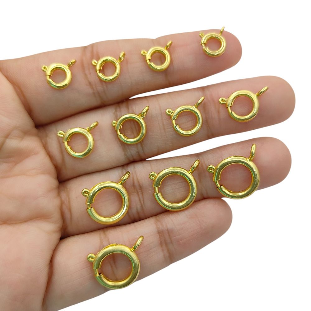 Antique Brass Spring Ring Clasps Gold/Silver Plated Jewelry Findings Bracelet Clasps Set- Selling 5 Piece Set
