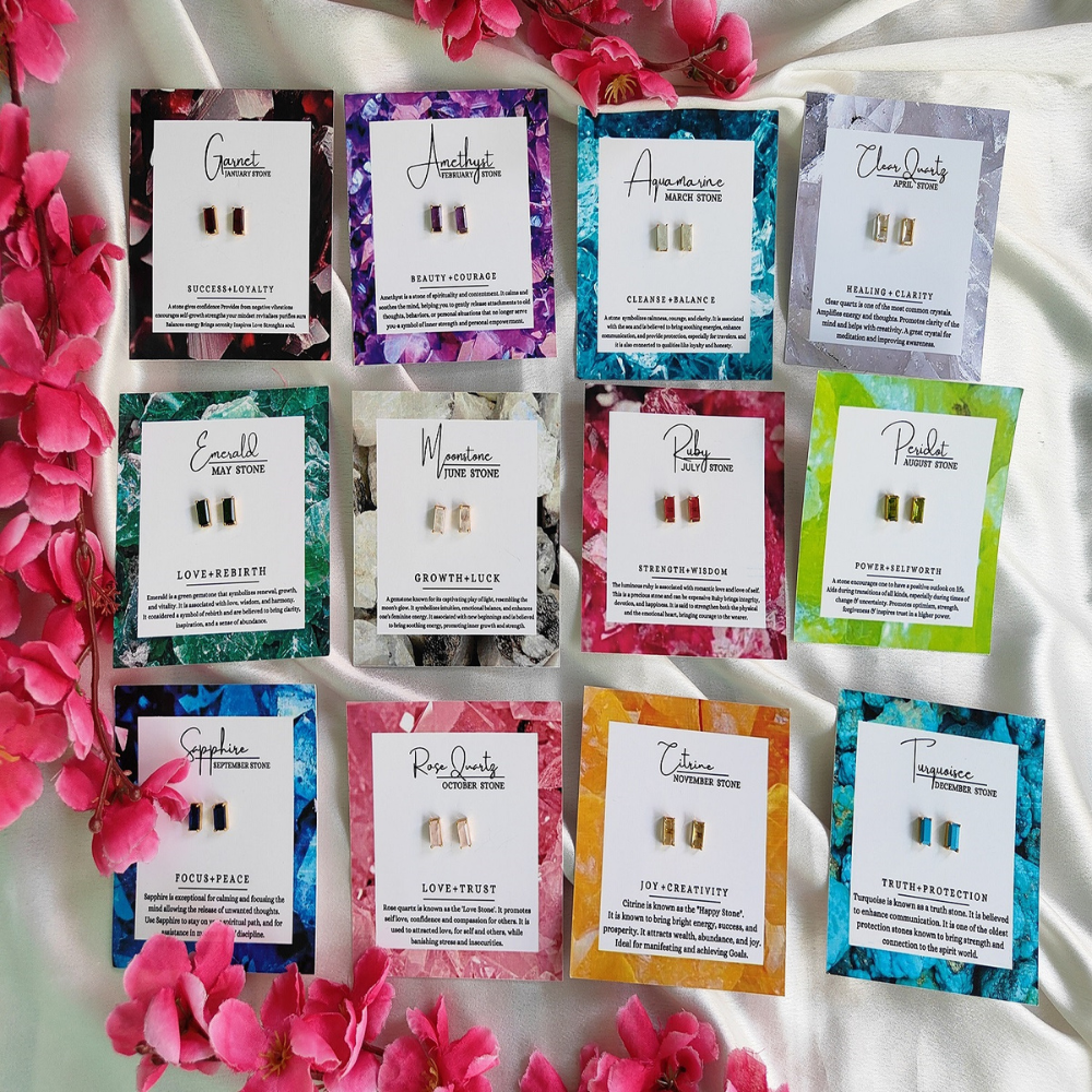 Handmade Multi-Gemstone Studs