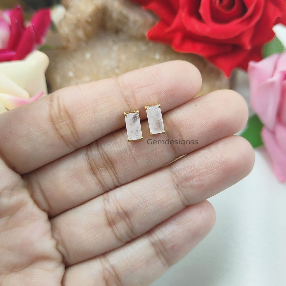 Embrace Elegance with Rose Quartz Stud Earrings