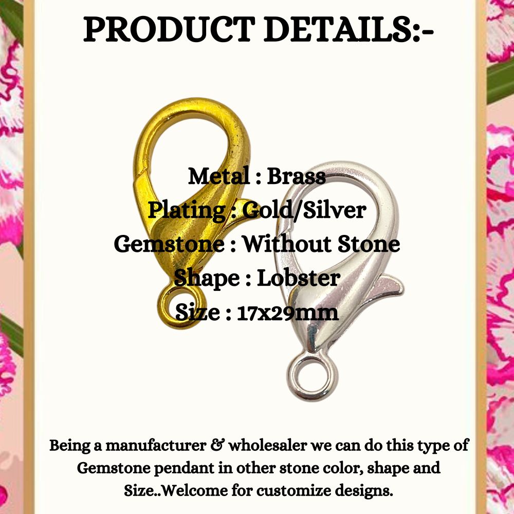 Metal Lobster Claw Clasps for Keychains Big Lobster Connectors for Jewelry Making, Crafting, and Designer Handmade Accessories- Selling By 5 Pcs Set