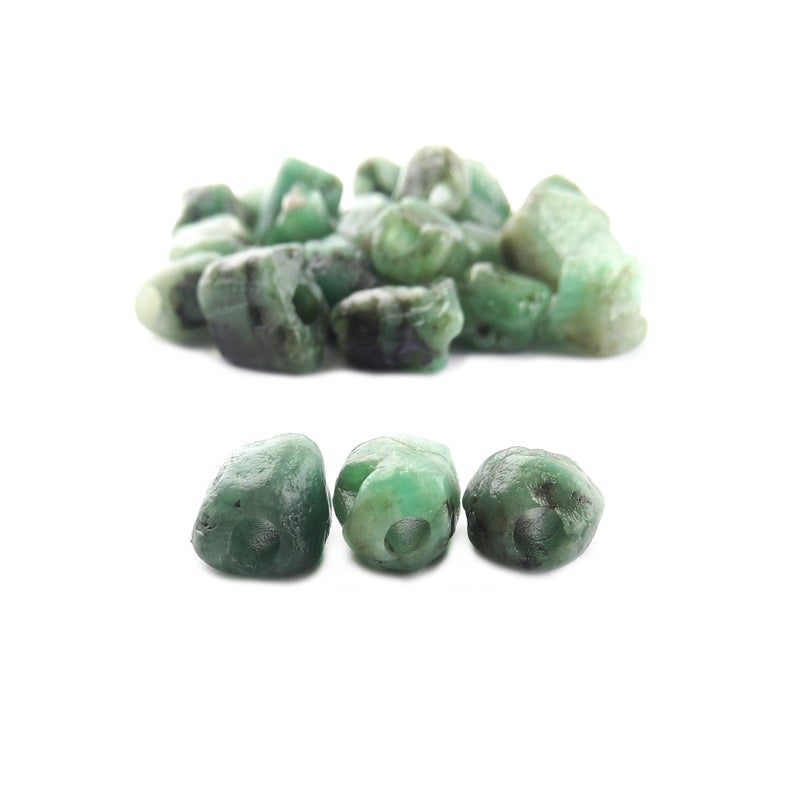 3mm Natural Emerald Beads Drilled Loose Crystals for Handmade Jewelry Projects
