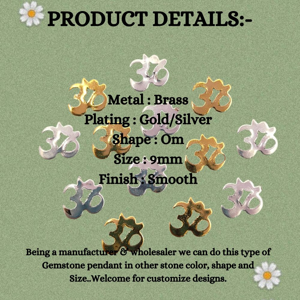 Gold Plated Tiny Om Charm for Jewelry Making DIY Yoga & Meditation Symbol, Hindu Jewelry Findings for Bracelet, Necklace & Earring Crafts- Selling 5 Pieces