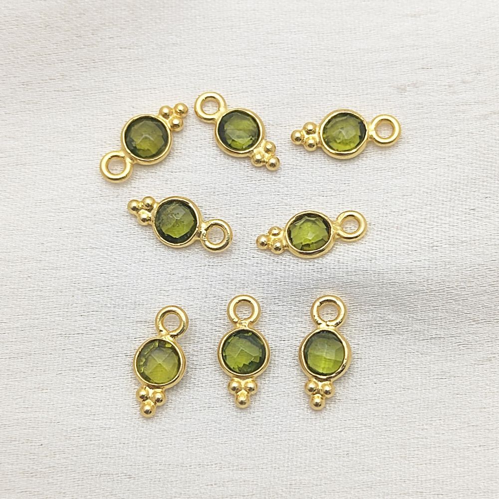 4mm Peridot Pendant Minimalist Gold Vermeil Gemstone Charm