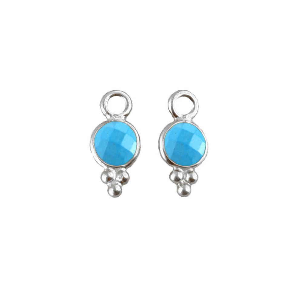 4mm Natural Turquoise Gemstone Pendant in Sterling Silver