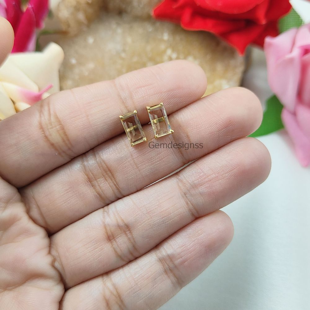 Elevate Your Look with Handmade Yellow Citrine Studs