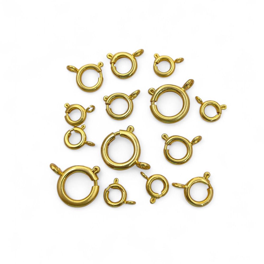Antique Brass Spring Ring Clasps Gold/Silver Plated Jewelry Findings Bracelet Clasps Set- Selling 5 Piece Set
