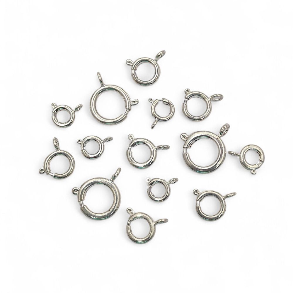 Antique Brass Spring Ring Clasps Gold/Silver Plated Jewelry Findings Bracelet Clasps Set- Selling 5 Piece Set