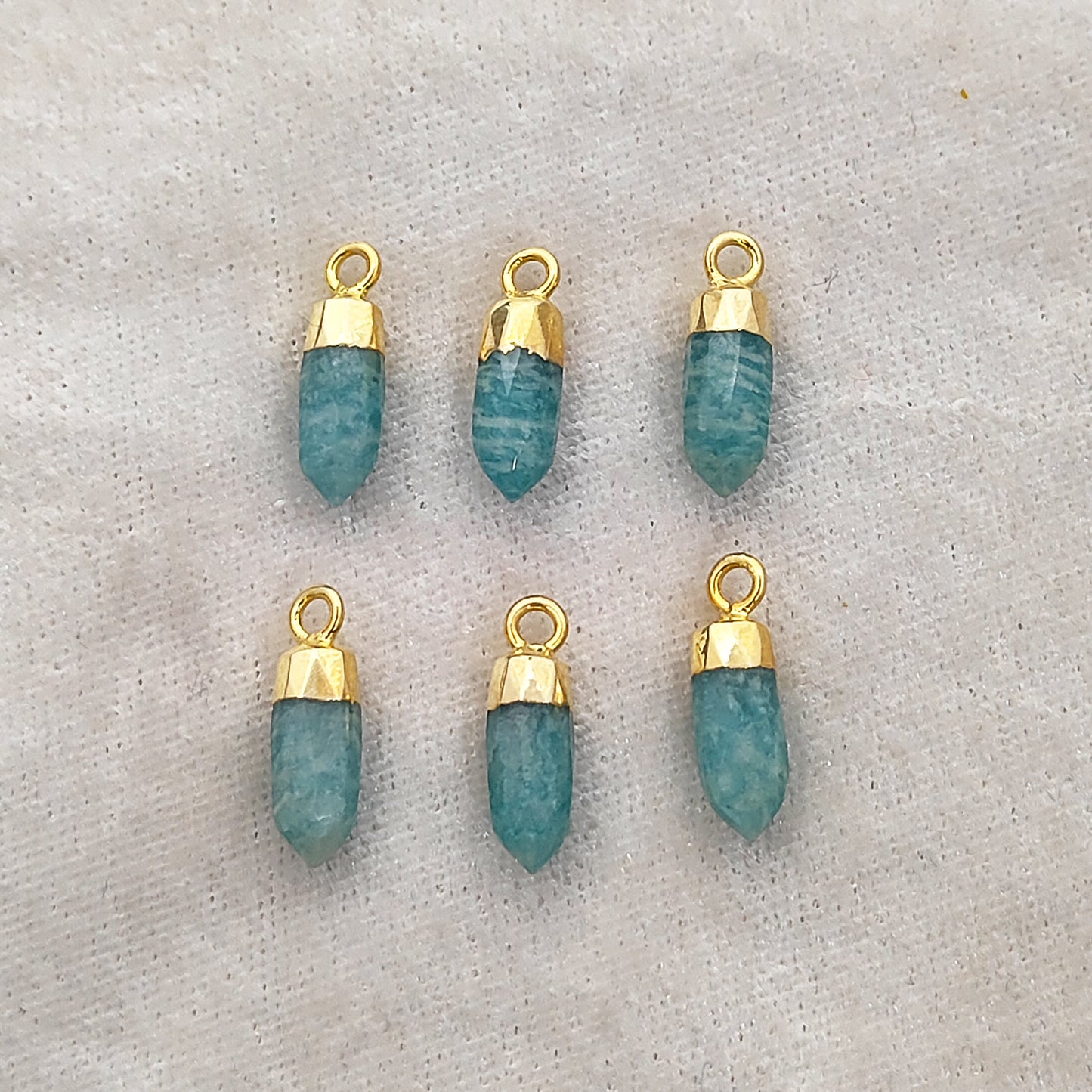 Amazonite Spike Pendant Gold/Silver Electroplated Raw Crystal Charm for DIY Jewelry & Handmade Necklaces- Selling Per Piece