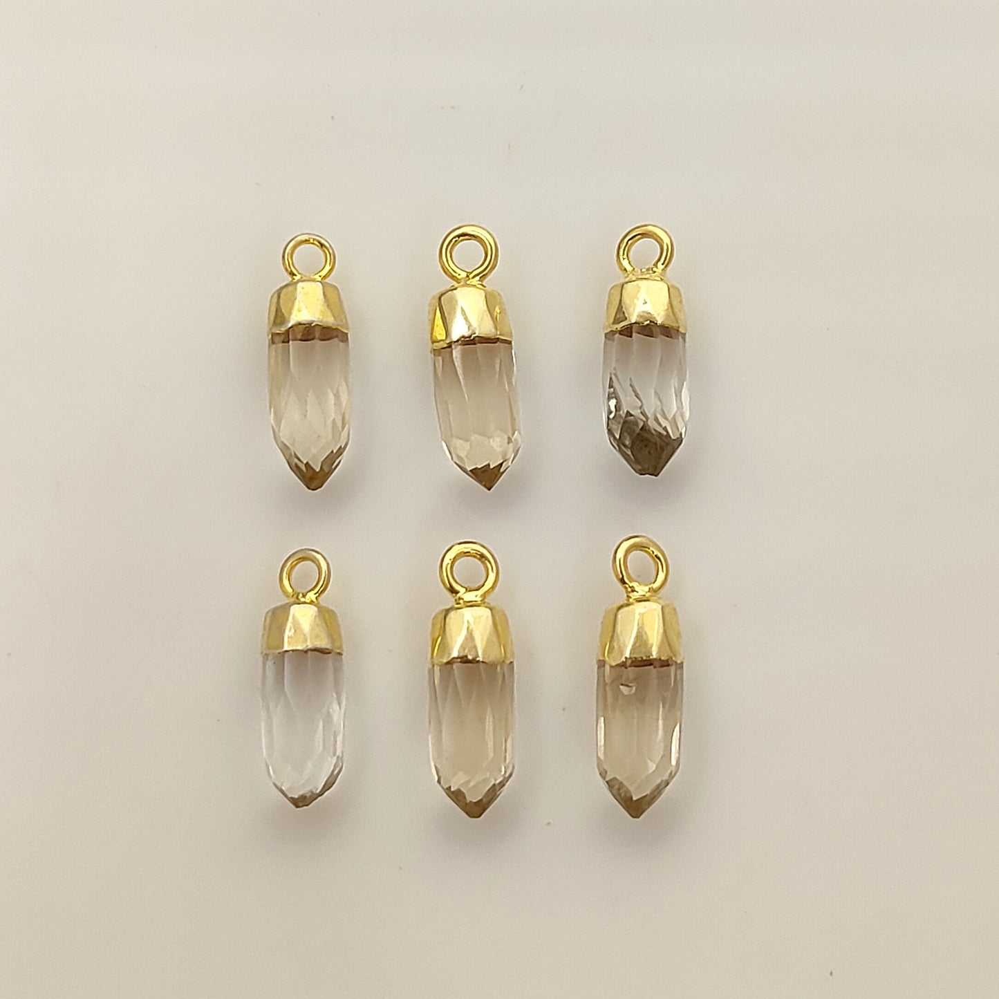 Boho Clear Quartz Spike Pendant Gold/Silver Electroplated Charm for Custom Jewelry Projects- Selling Per Piece