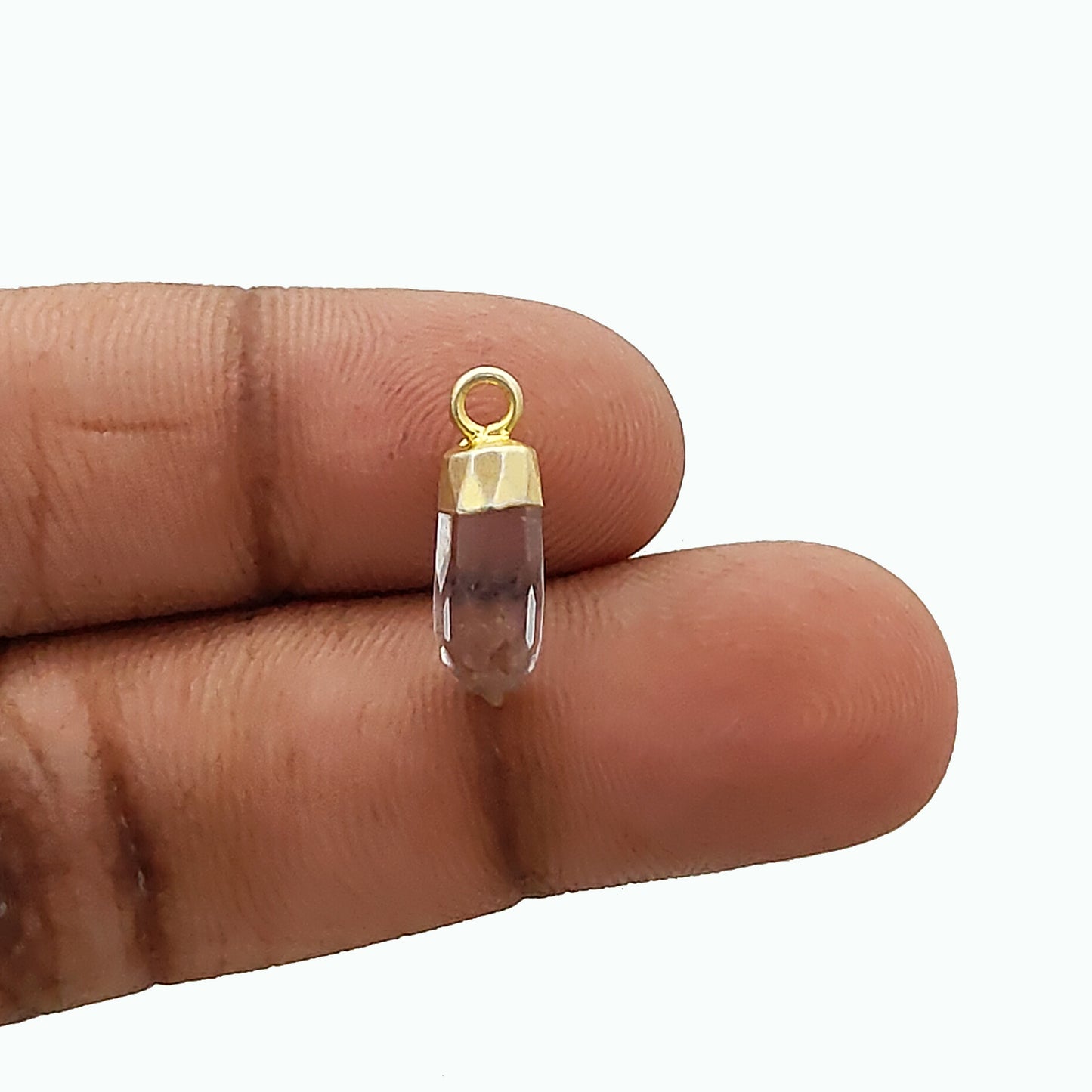 Boho Clear Quartz Spike Pendant Gold/Silver Electroplated Charm for Custom Jewelry Projects- Selling Per Piece