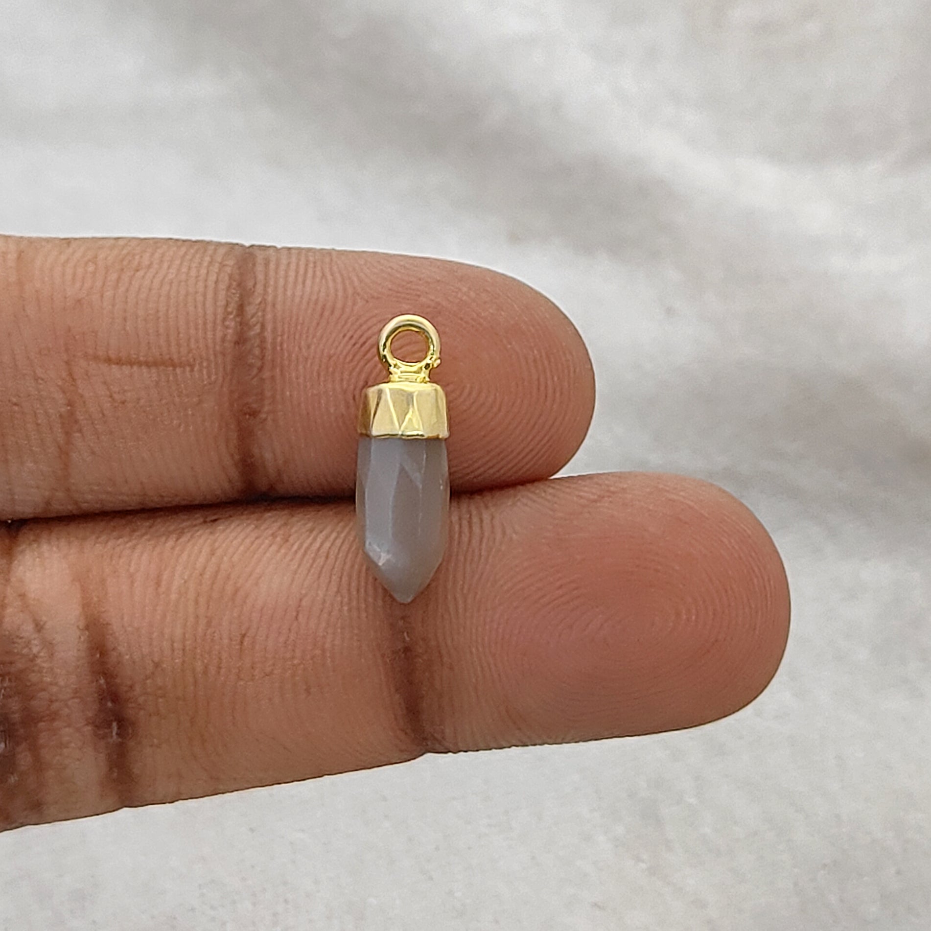 Chocolate Moonstone Gold Plated Spike Pendant – Spiritual Healing Gemstone Charm