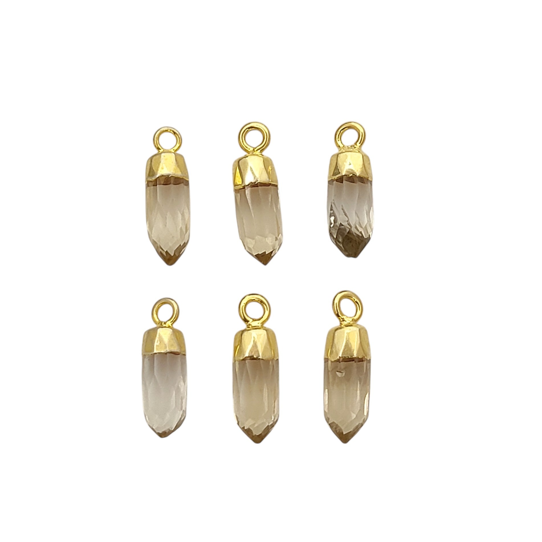 Clear Quartz Spike Pendant with Gold Electroplating – Spiritual Healing Jewelry Charm