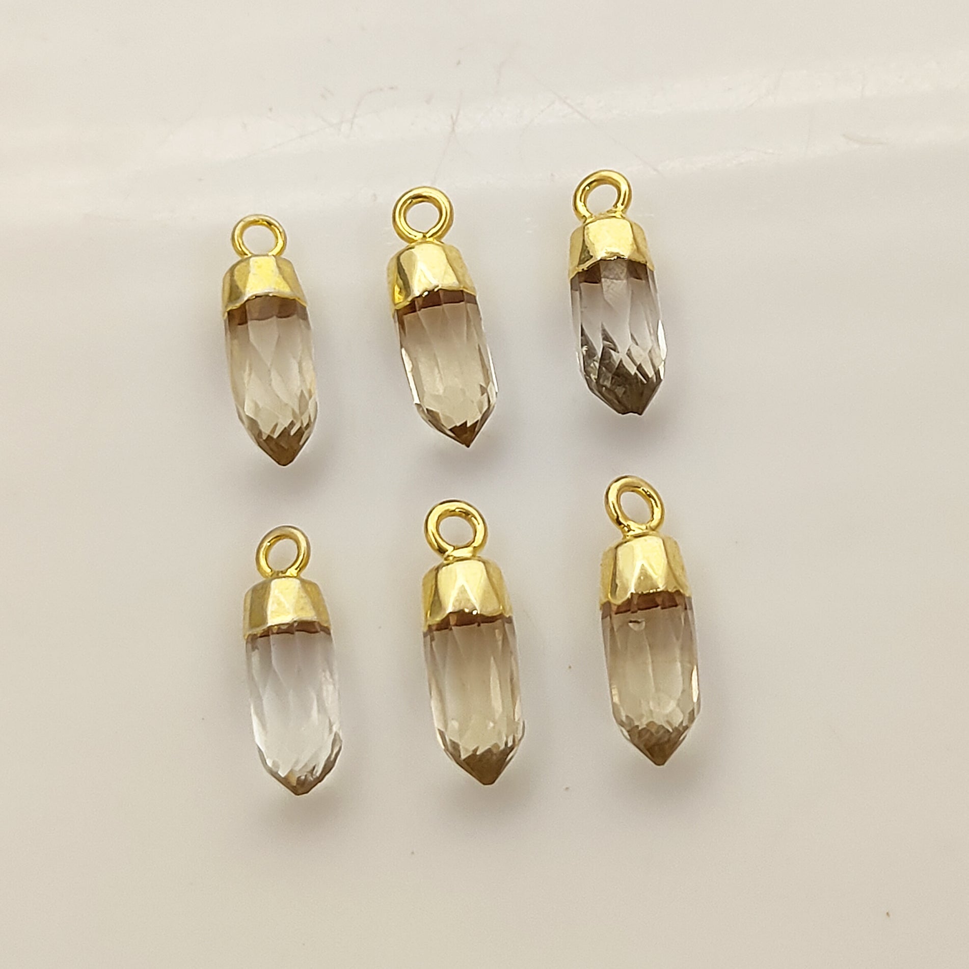 Gold Electroplated Clear Quartz Point Pendant – Handmade Spiritual Gemstone Charm
