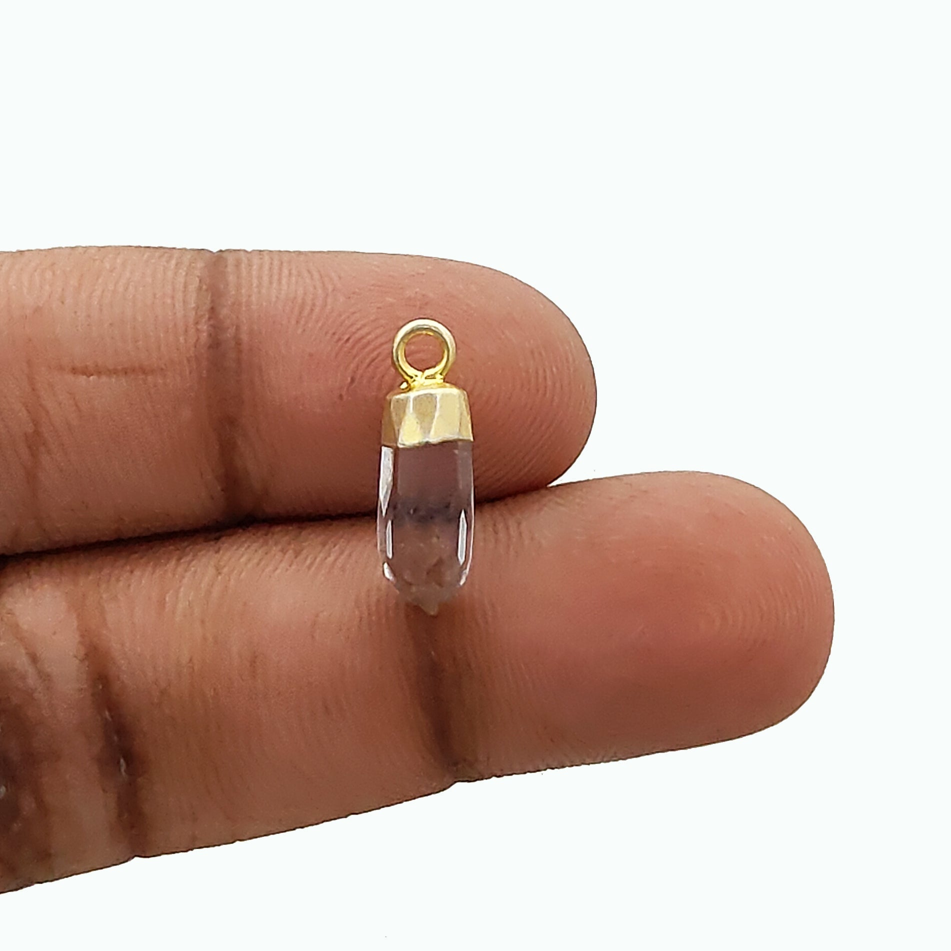 Healing Clear Quartz Spike Pendant Gold Electroplated – Spiritual Jewelry Charm