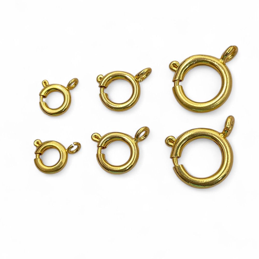 Antique Brass Spring Ring Clasps Gold/Silver Plated Jewelry Findings Bracelet Clasps Set- Selling 5 Piece Set