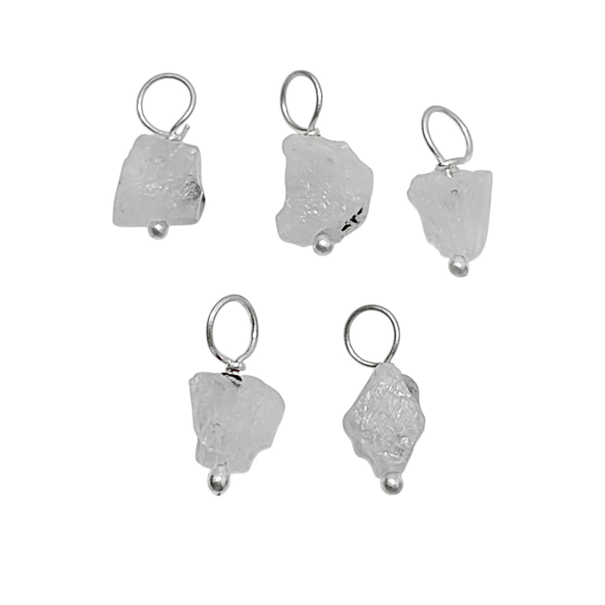 7-10mm Rainbow Moonstone Crystal Pendant Handmade Gemstone Charm in 925 Sterling Silver