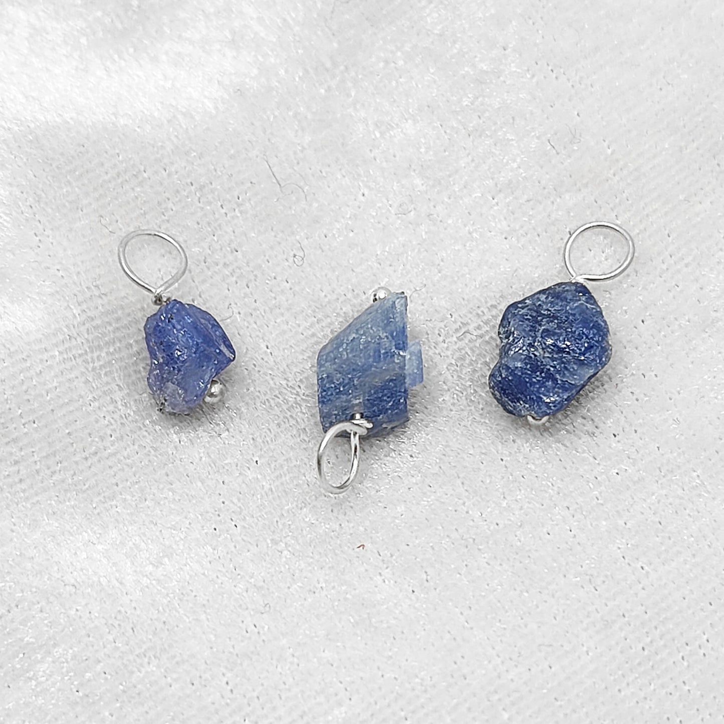 7–10mm Blue Tanzanite Pendant, Handmade 925 Silver Gemstone Charms for Necklace