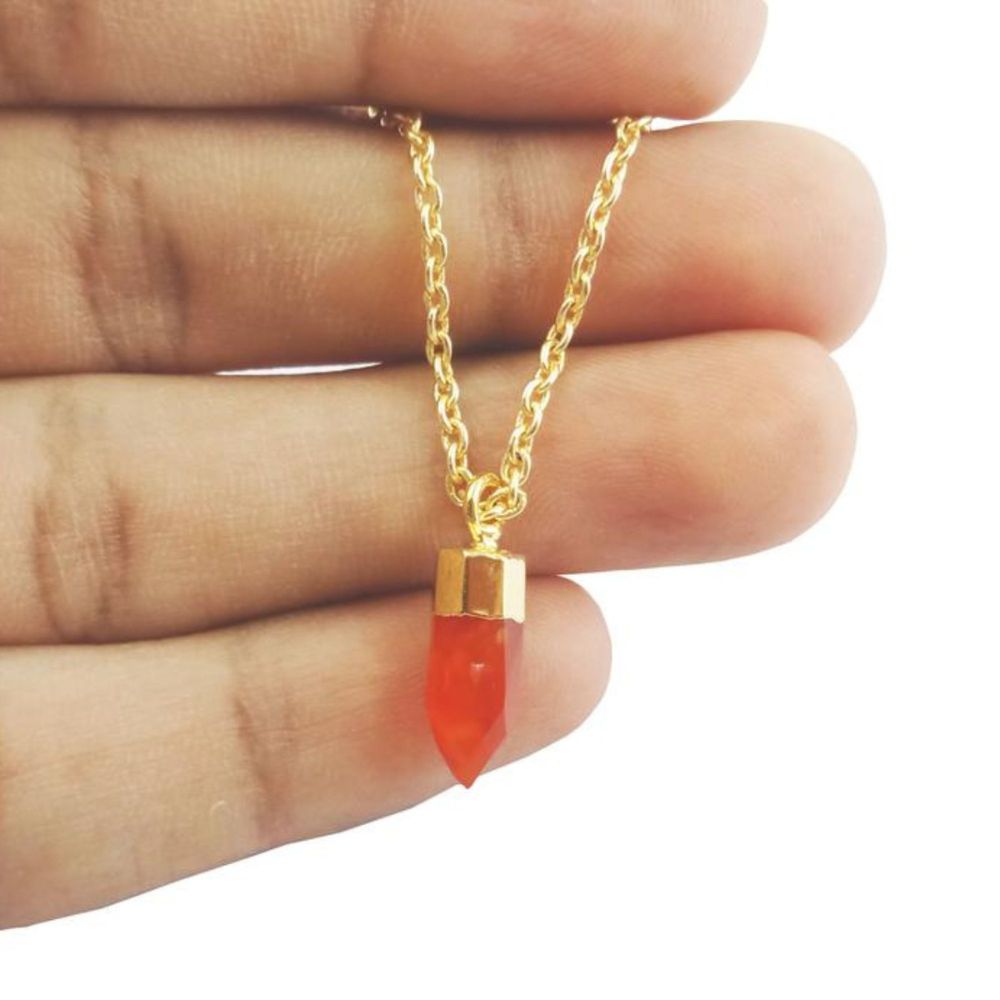 Natural Multi-Gemstone Point Pendant with Gold-Electroplated Cap Unique Jewelry Making Charm for Necklaces, Earrings & Bracelets