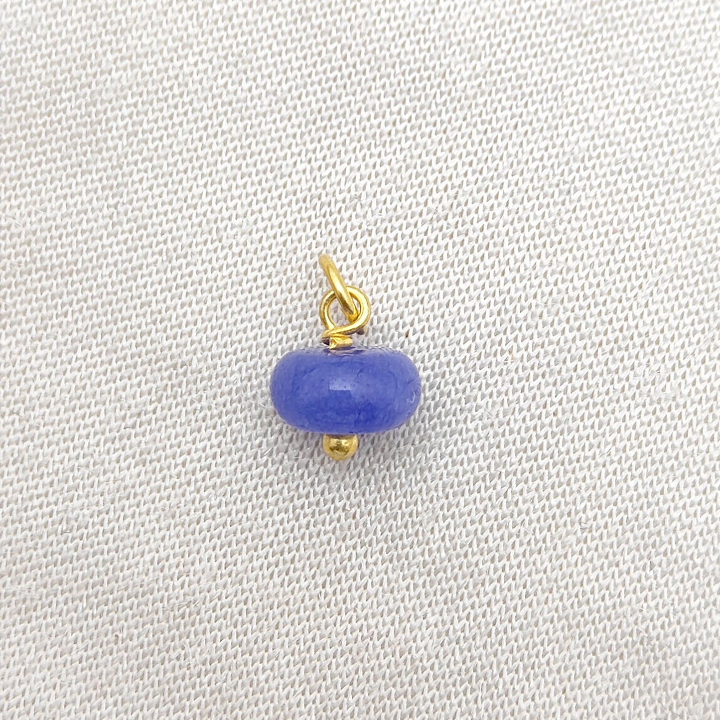 8mm Tanzanite Quartz Gemstone Pendant Gold Vermeil Bead Charm for Handmade Jewelry- Selling Per Piece
