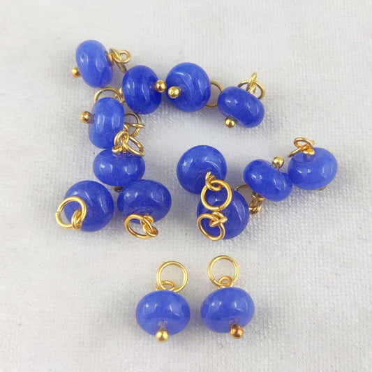 8mm Tanzanite Quartz Pendant – Gold Vermeil Beaded Charm for Handmade Jewelry