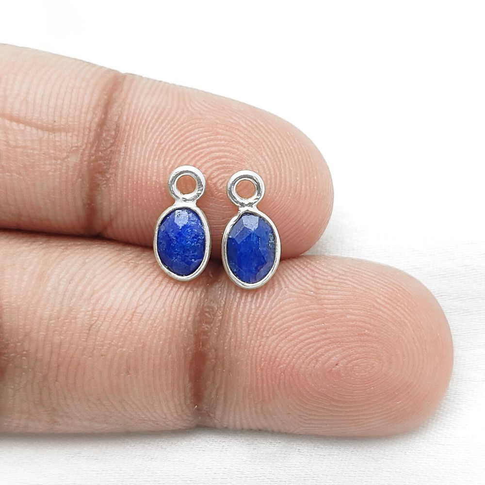 Sapphire Birthstone Charm Necklace in 925 Silver