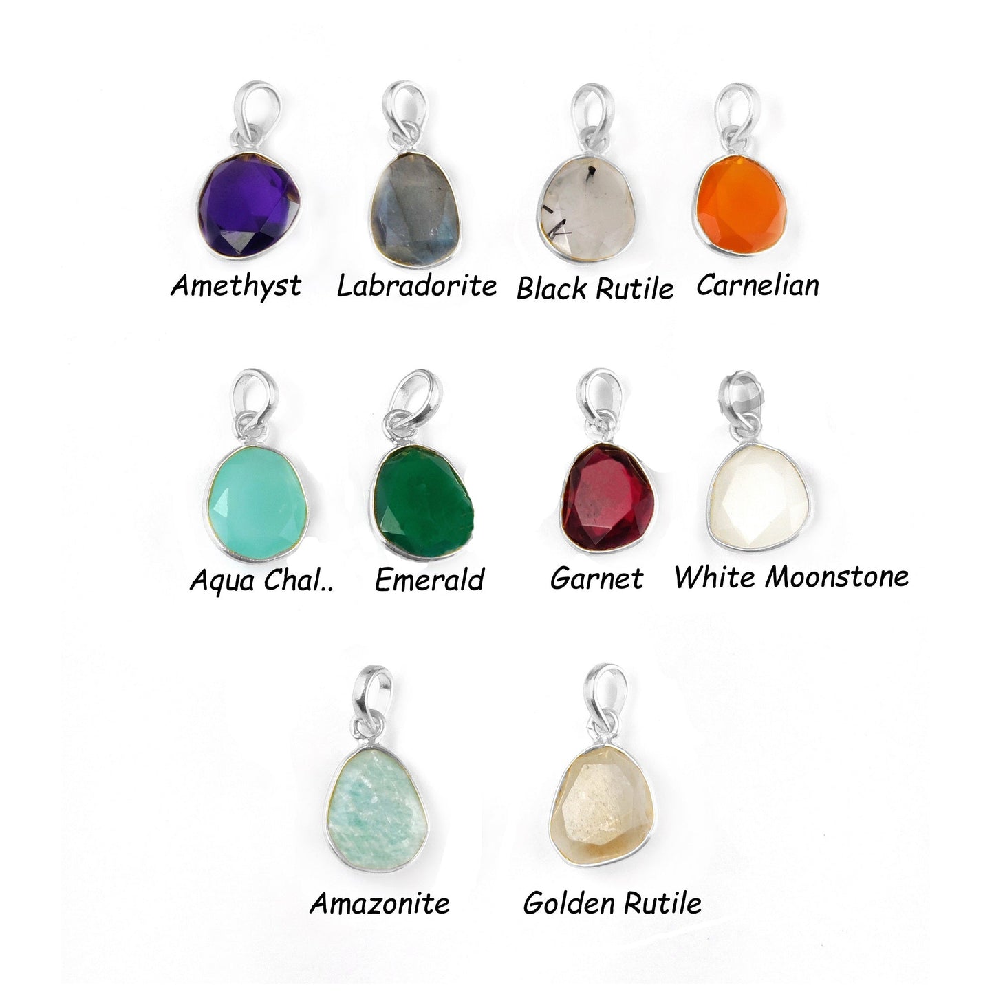 Uneven Shape Semi-Precious Gemstone Bezel Pendants – Jewelry Supplies