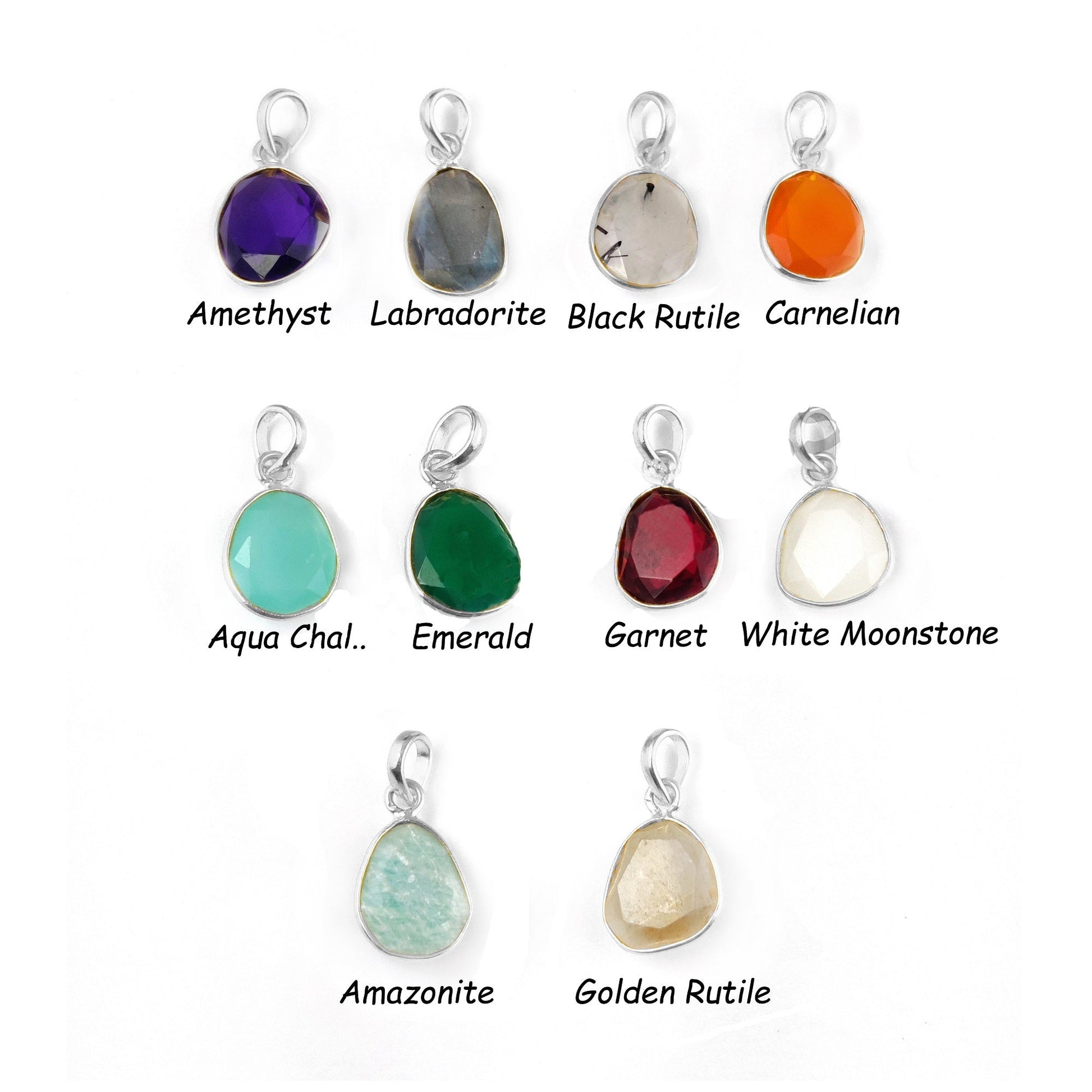 Uneven Shape Semi-Precious Gemstone Bezel Pendants – Jewelry Supplies