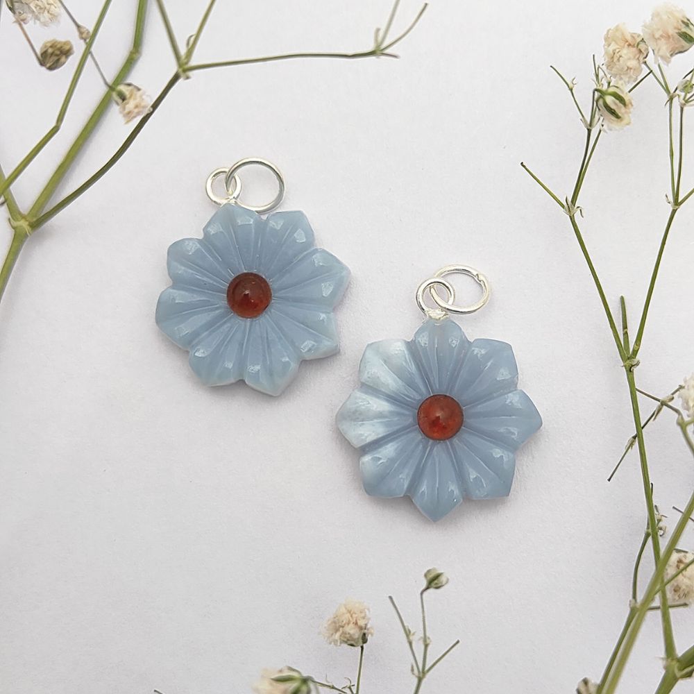 Colorful Multi-Gemstone Flower Pendant Handmade Jewelry Charm for Women & Girls- Selling Per Piece