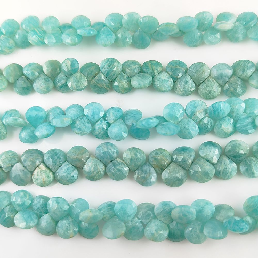 Handmade Amazonite Beads - Vibrant Heart Shape Gemstones for Crafting