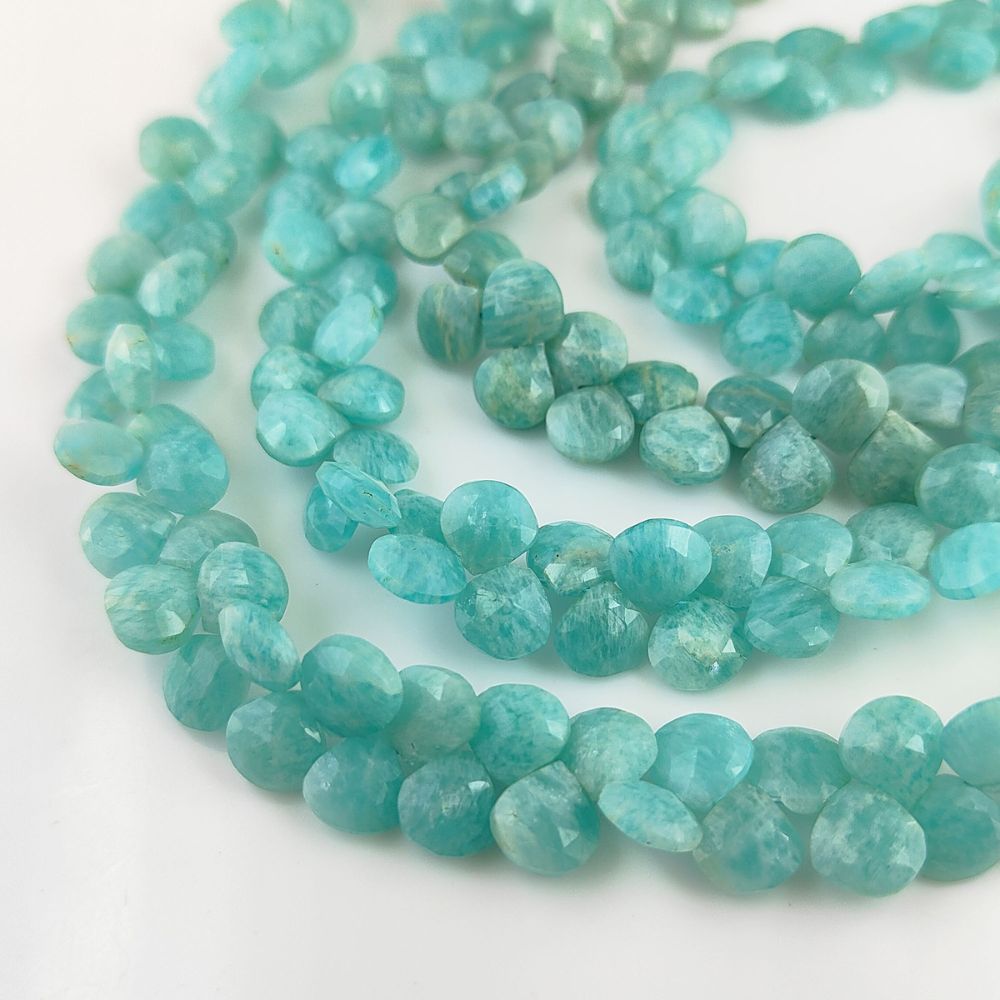 DIY Jewelry Supplies - Natural Amazonite Heart Beads for Crafting