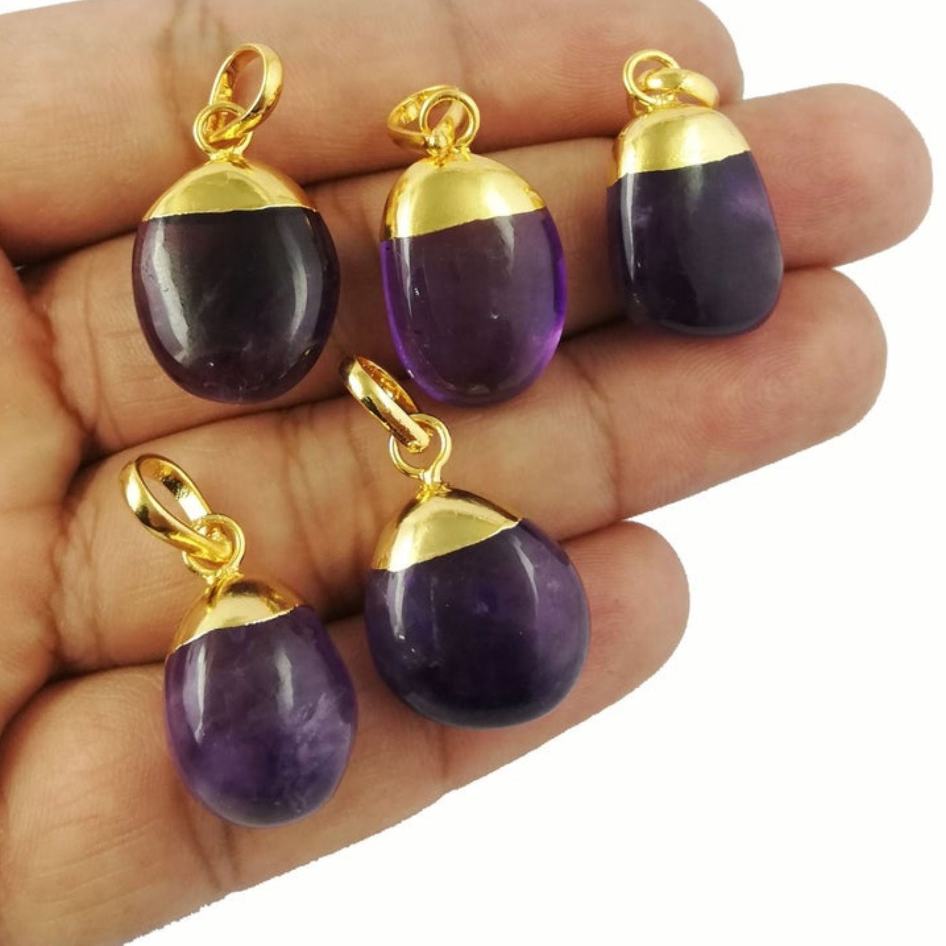 Gold Electroplated Amethyst Pendant