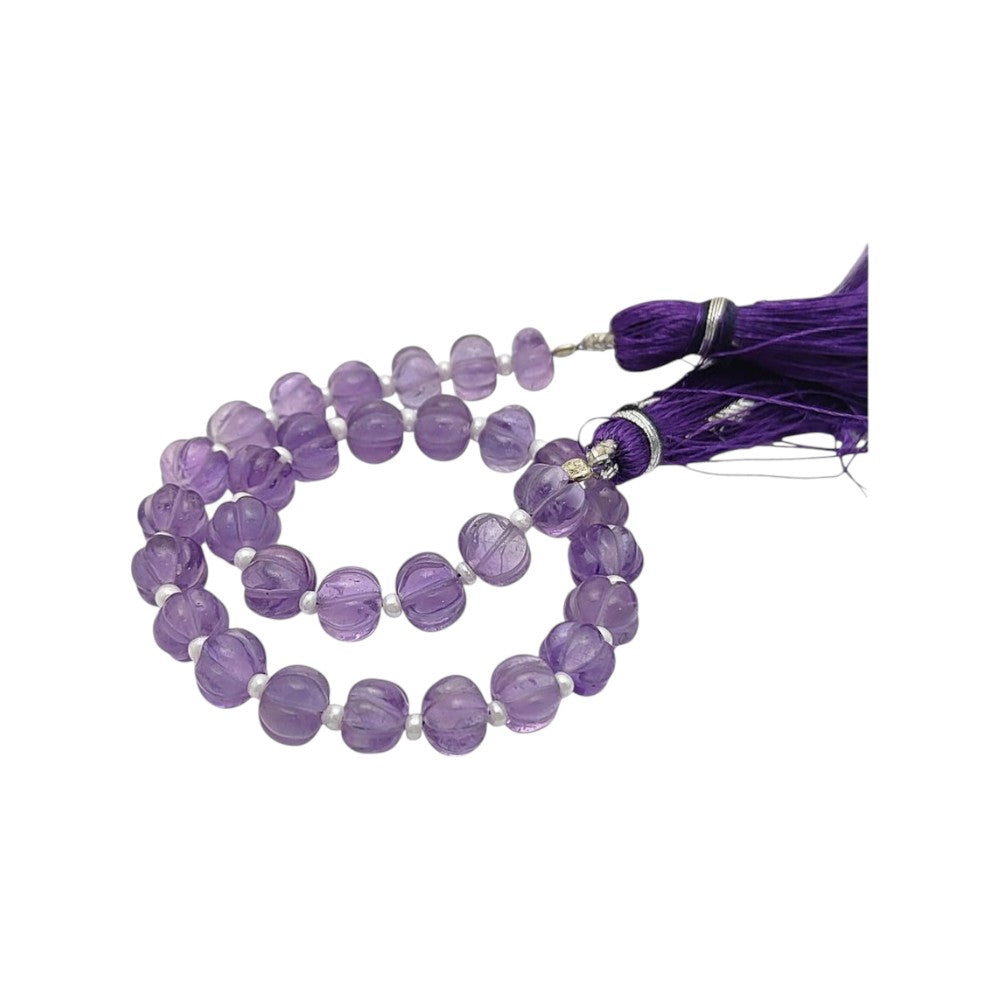 Amethyst Pumpkin Beads Carved Natural Gemstone Beads for Jewelry & Crafts