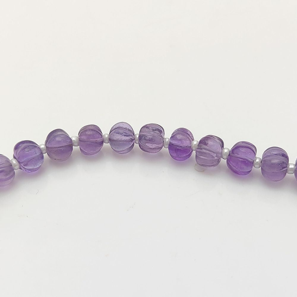 Amethyst Pumpkin Beads Carved Natural Gemstone Beads for Jewelry & Crafts