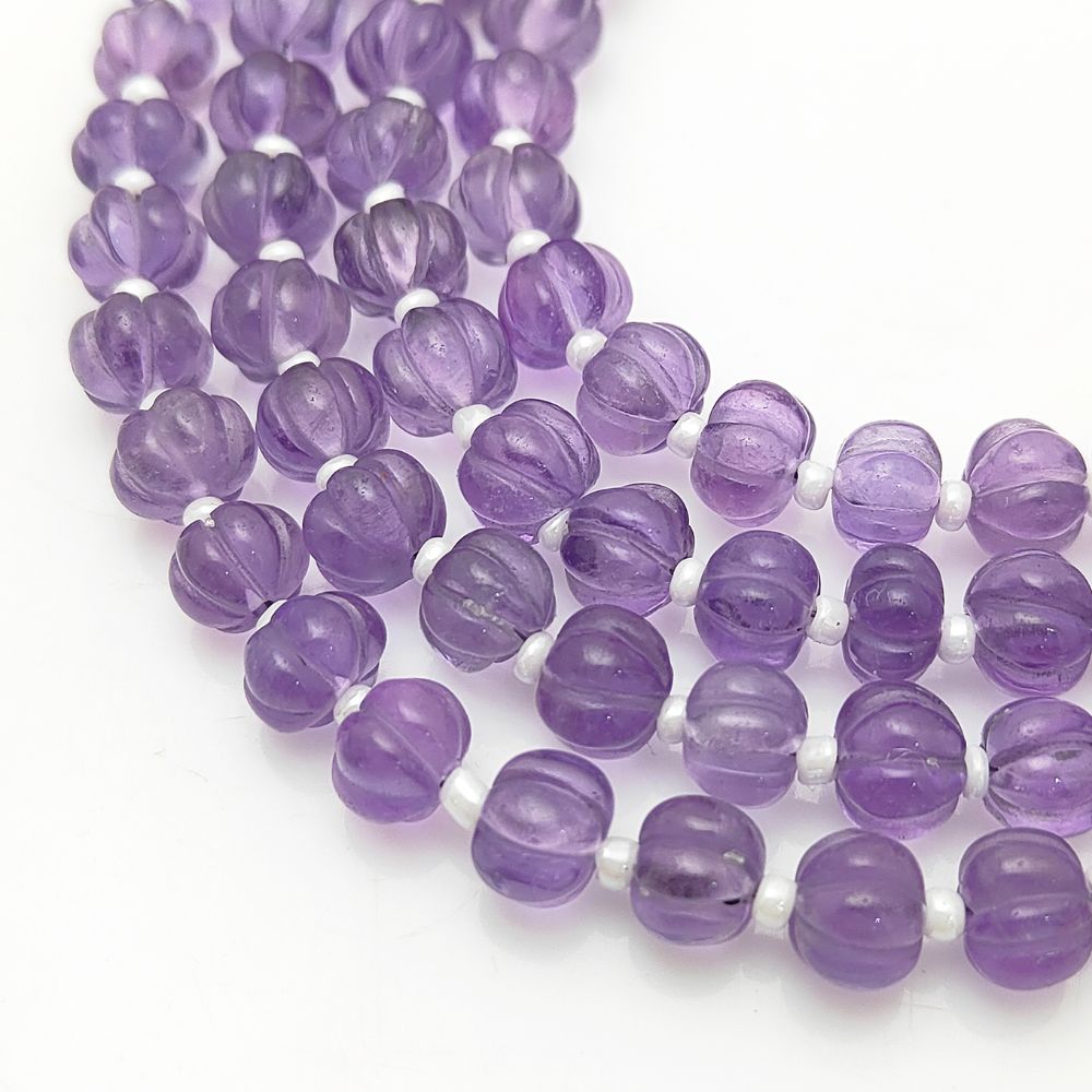 Amethyst Pumpkin Beads – Natural Gemstones for DIY Jewelry and Crafts