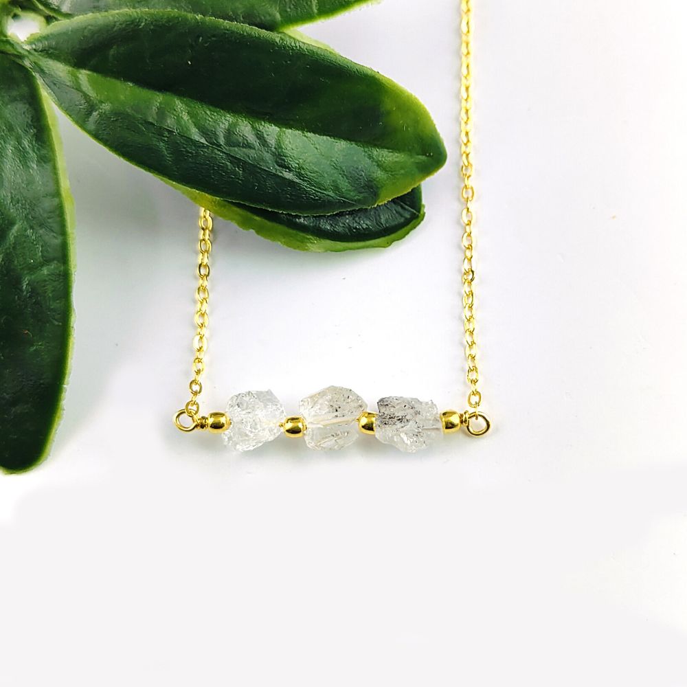 Gold Plated Herkimer Diamond Necklace – Stunning Handmade Jewelry for Women
