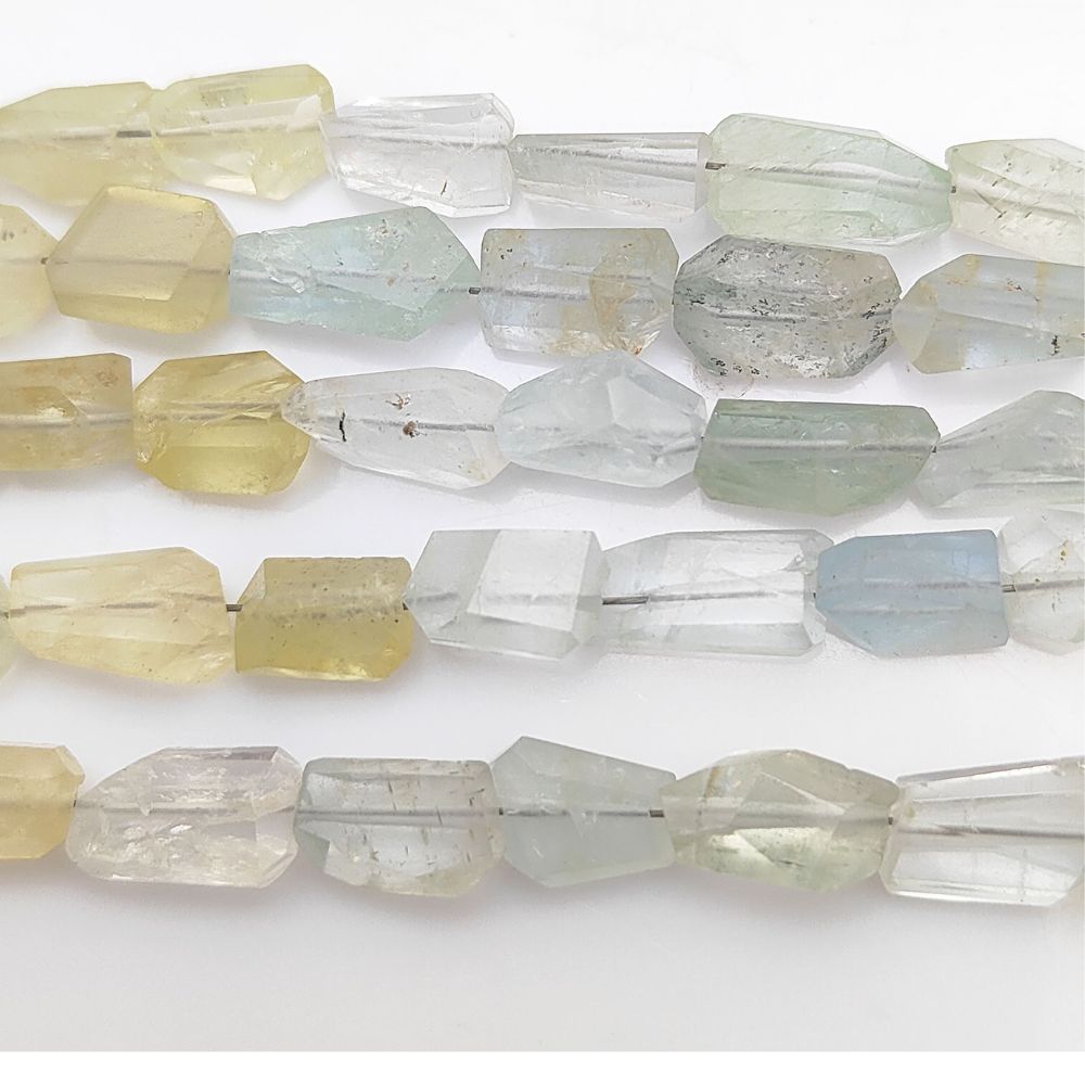 Aquamarine Faceted Nugget Beads 5-12mm Natural Gemstones for Handmade Jewelry