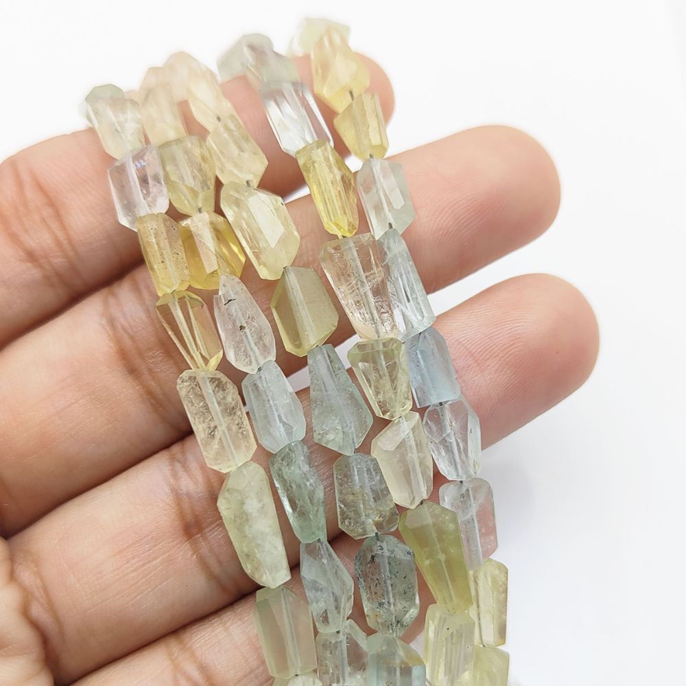 Aquamarine Faceted Nugget Beads 5-12mm Natural Gemstones for Handmade Jewelry