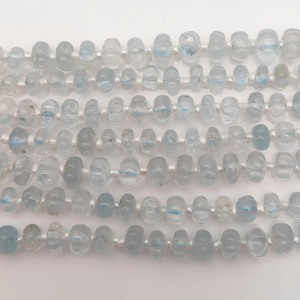 Natural Aquamarine Pumpkin Beads – Ideal for Beading & Crafting Creations