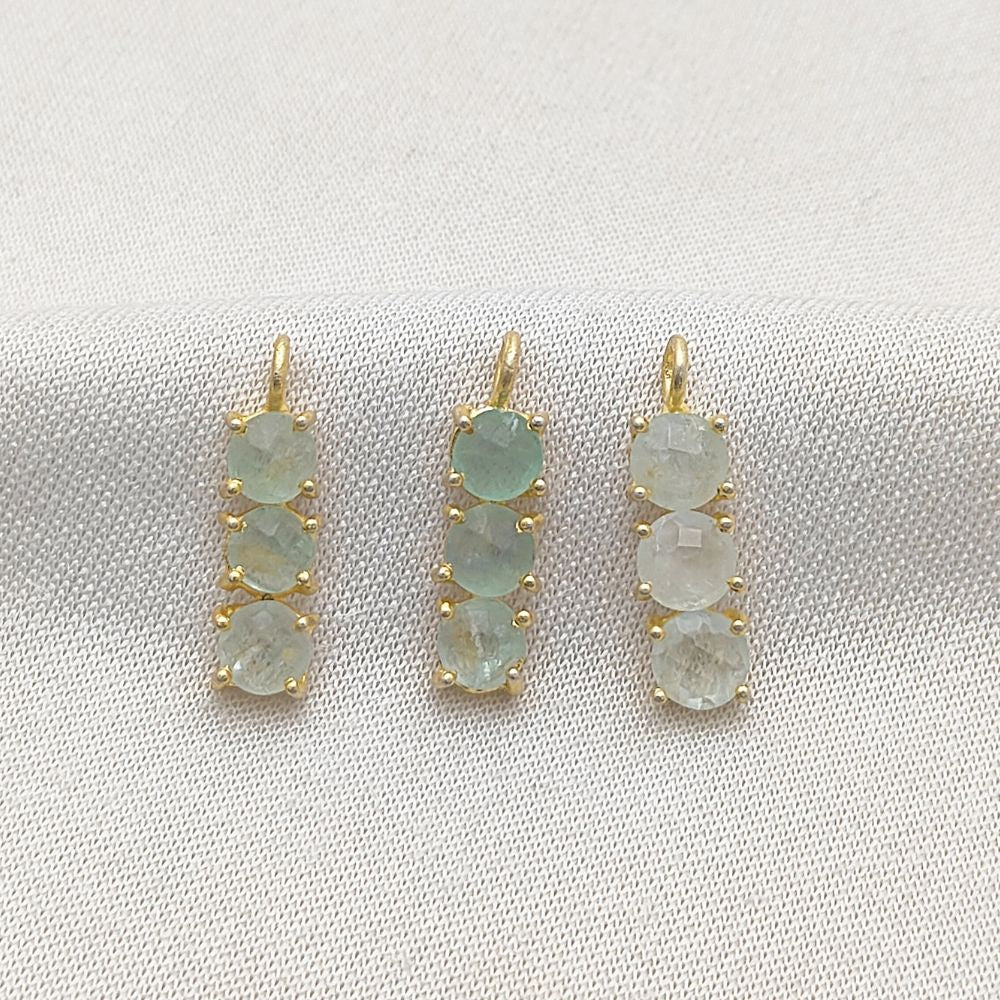 March birthstone necklace with 6mm aquamarine stones