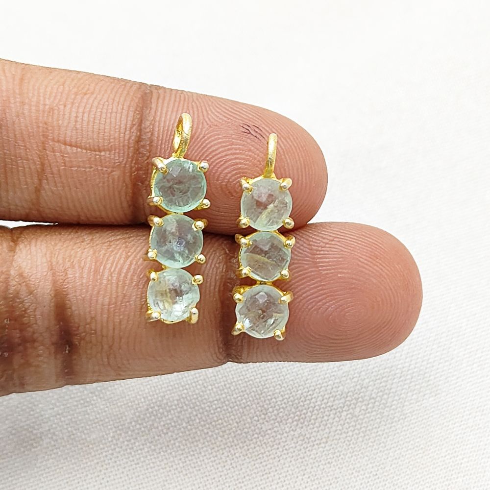 Dainty aquamarine birthstone necklace in gold finish