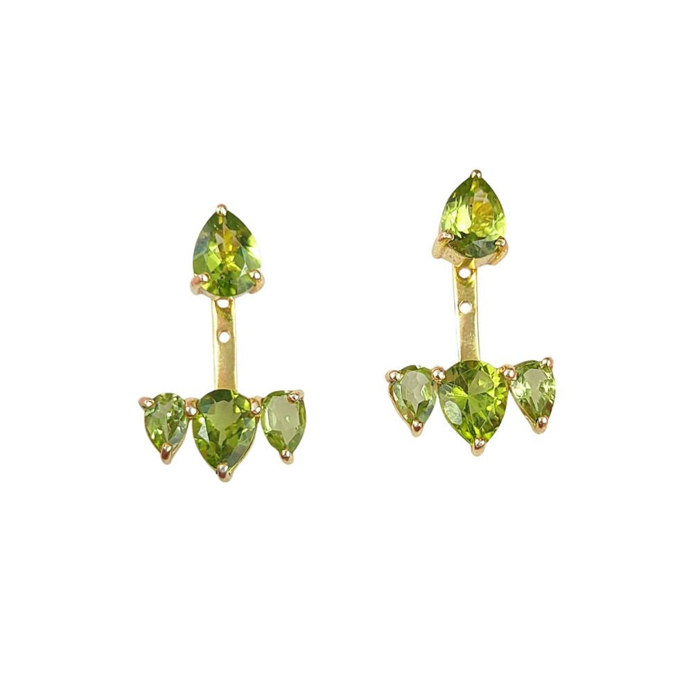 Minimalist Peridot Earrings – Gold Plated Sterling Silver Birthstone Jewelry