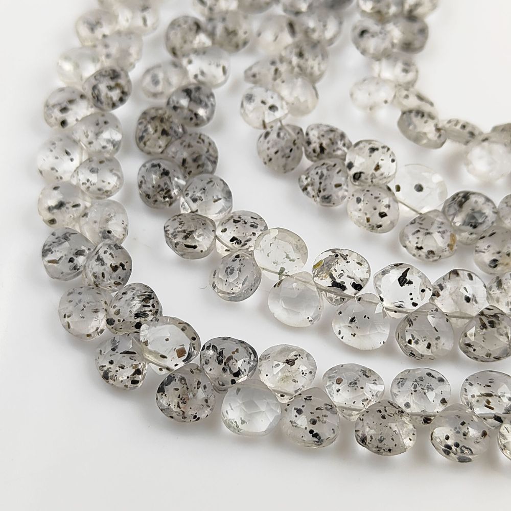 Gemstone Beads for Crafting – Black Dot Heart Beads for Custom Jewelry Creations