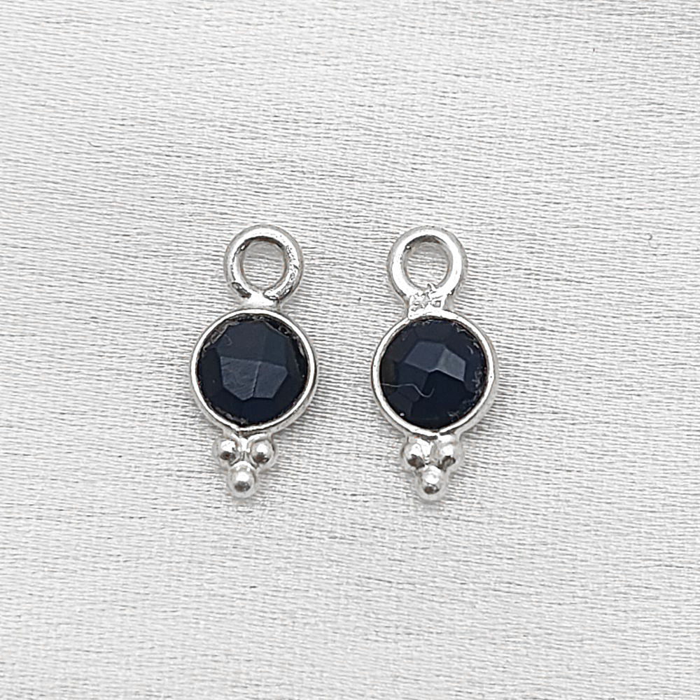 Black Onyx Gemstone Charm Pendant 925 Silver Handmade Jewelry