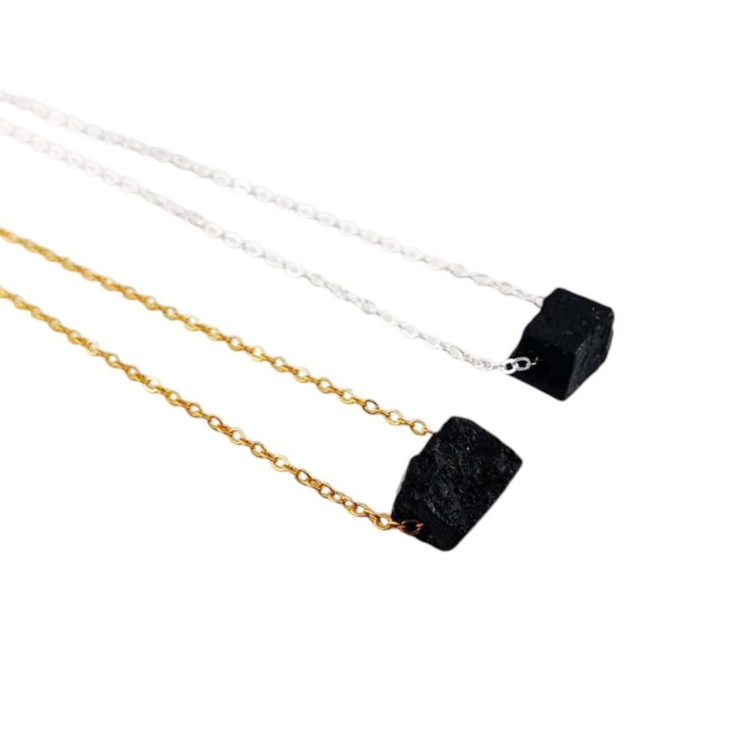 Gold Plated Black Tourmaline Necklace – Spiritual Protection Charm